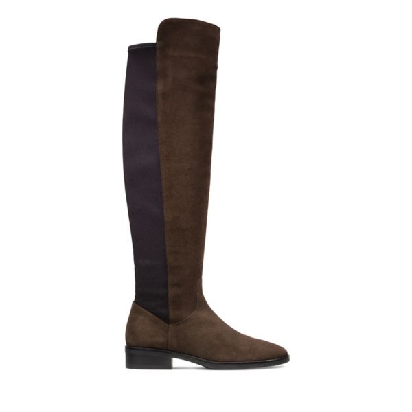 Clarks Womens Pure Caddy Knee High Boots Dark Brown | USA-8239517